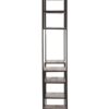 étagère 10 planches en bois de manguier et fer de couleurs brun foncé et noir vu de côté