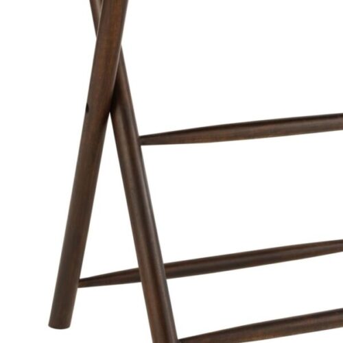 secrétaire bureau en bois de manguier marron avec zoom sur les pieds en bois