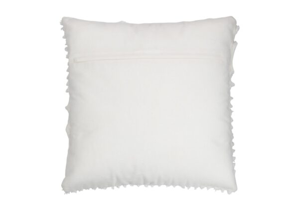 coussin carré blanc en polyester vu de dos