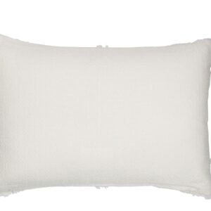 coussin rectangulaire en polyester blanc avec arcs en relief