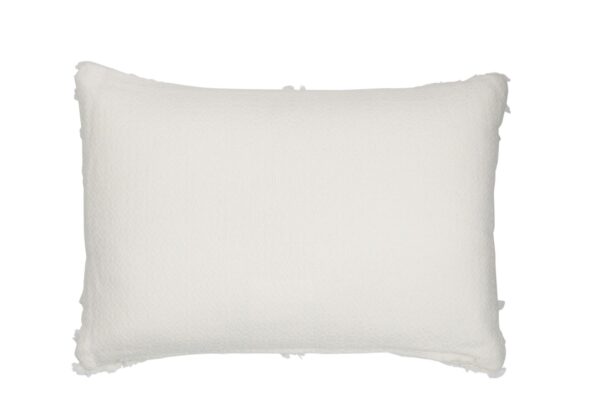 coussin rectangulaire en polyester blanc avec arcs en relief