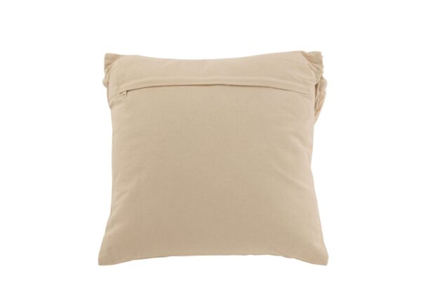 coussin en coton beige vu de dos