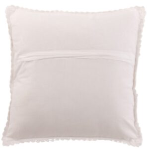 coussin carré dentelles en coton blanc vu de dos