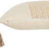 coussin carré tissage en polyester beige