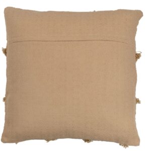 coussin carré en polyester beige vu de dos