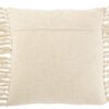 coussin carré losanges en relief avec pompons en polyester beige vu de dos