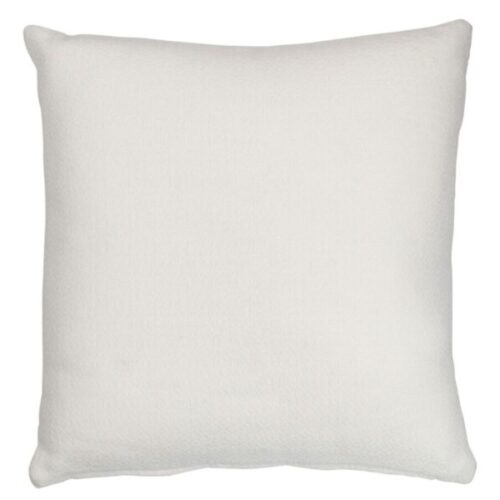coussin carré en polyester blanc vu de dos