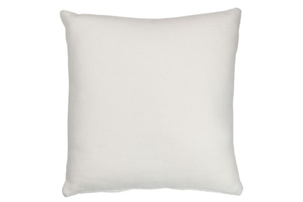 coussin carré en polyester blanc vu de dos