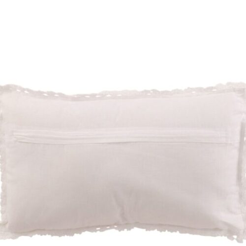 coussin rectangle en coton dentelles vu de dos
