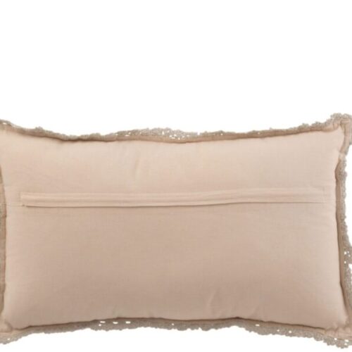 coussin dentelles rectangulaire en coton beige