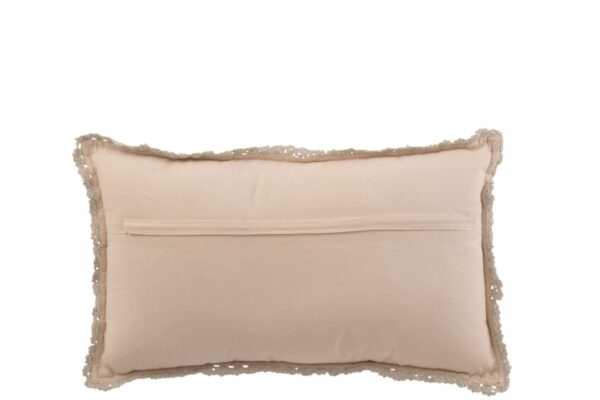 coussin dentelles rectangulaire en coton beige