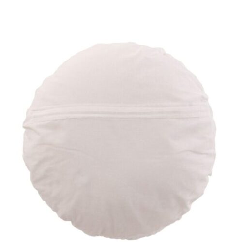 coussin rond dentelles en coton blanc vu de dos