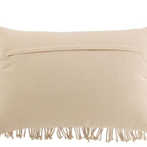 coussin rectangulaire cosy beige avec motifs en relief