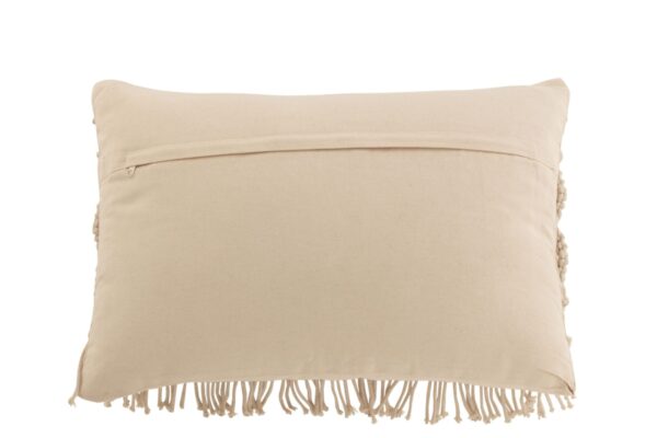 coussin rectangulaire cosy beige avec motifs en relief