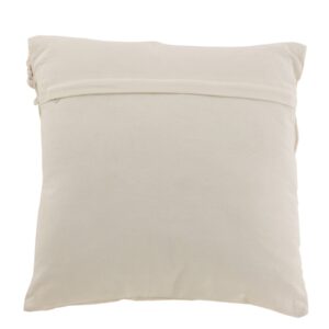 coussin blanc cassé carré en coton vu de dos