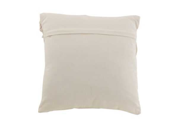 coussin blanc cassé carré en coton vu de dos