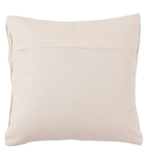 coussin carré blanc cassé en coton vu de dos