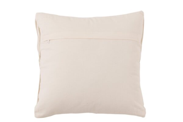 coussin carré blanc cassé en coton vu de dos