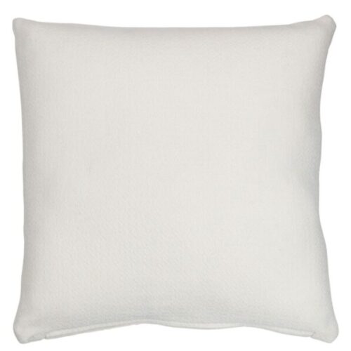 coussin carré en polyester blanc vu de dos