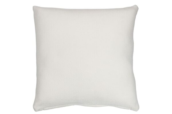 coussin carré en polyester blanc vu de dos