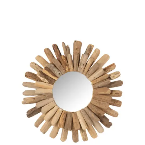 Miroir MIROIR ROND BOIS FLOTTE NATUREL MEDIUM