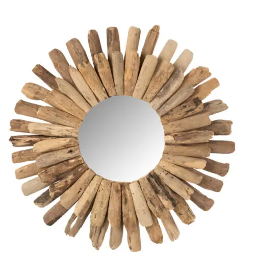 Miroir MIROIR ROND BOIS FLOTTE NATUREL LARGE