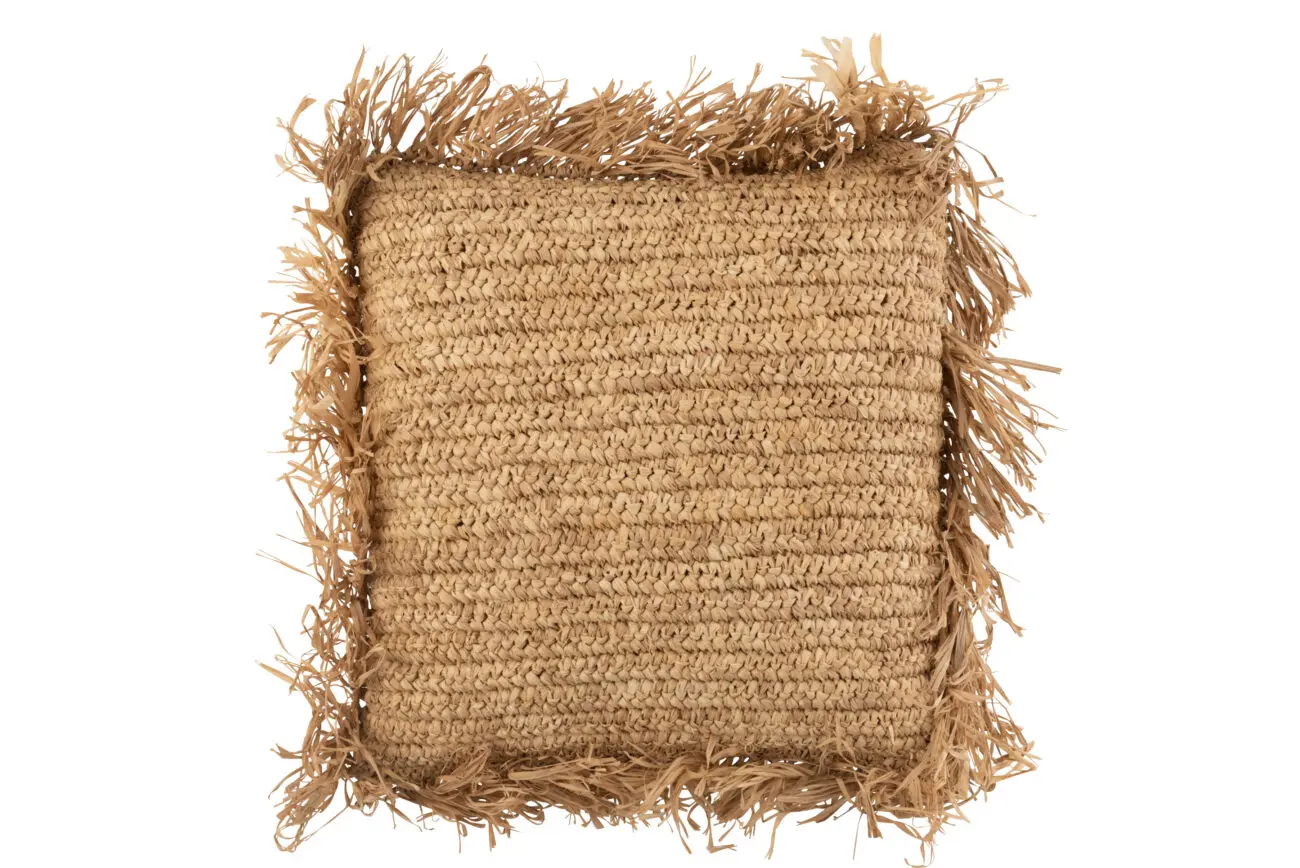 COUSSIN CARRE RAPHIA NATUREL SMALL