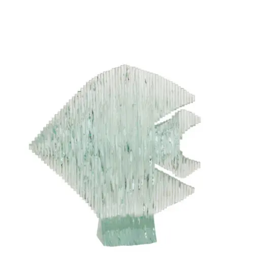 POISSON SUR PIED VERRE RECYCLE TRANSPARENT SMALL