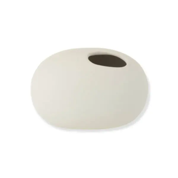 Vase ovale Bina - Céramique - Blanc mat - S