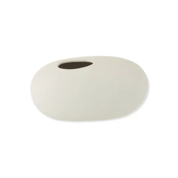 Vase ovale Bina - Céramique - Blanc mat - L