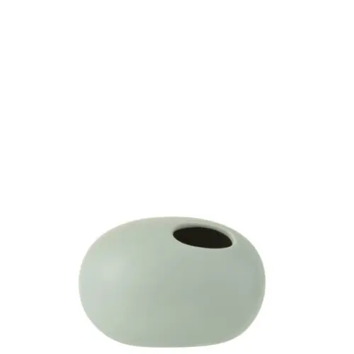 Vase ovale Lim - céramique - vert pastel - S