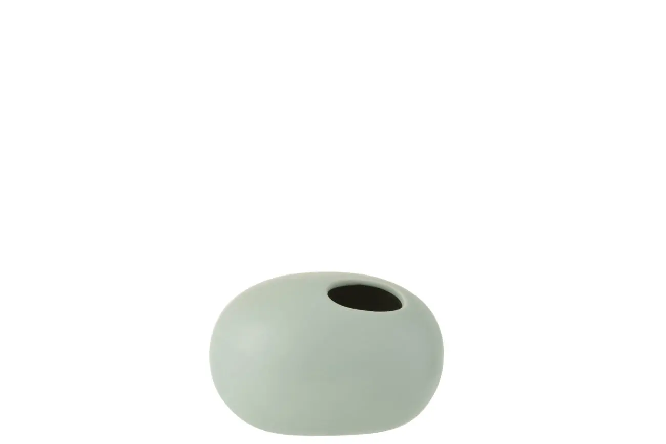 Vase ovale Lim - céramique - vert pastel - S
