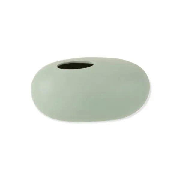 Vase ovale Lim - céramique - vert pastel - L