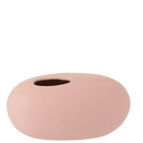 Vase ovale Rosa - céramique - rose pastel - L
