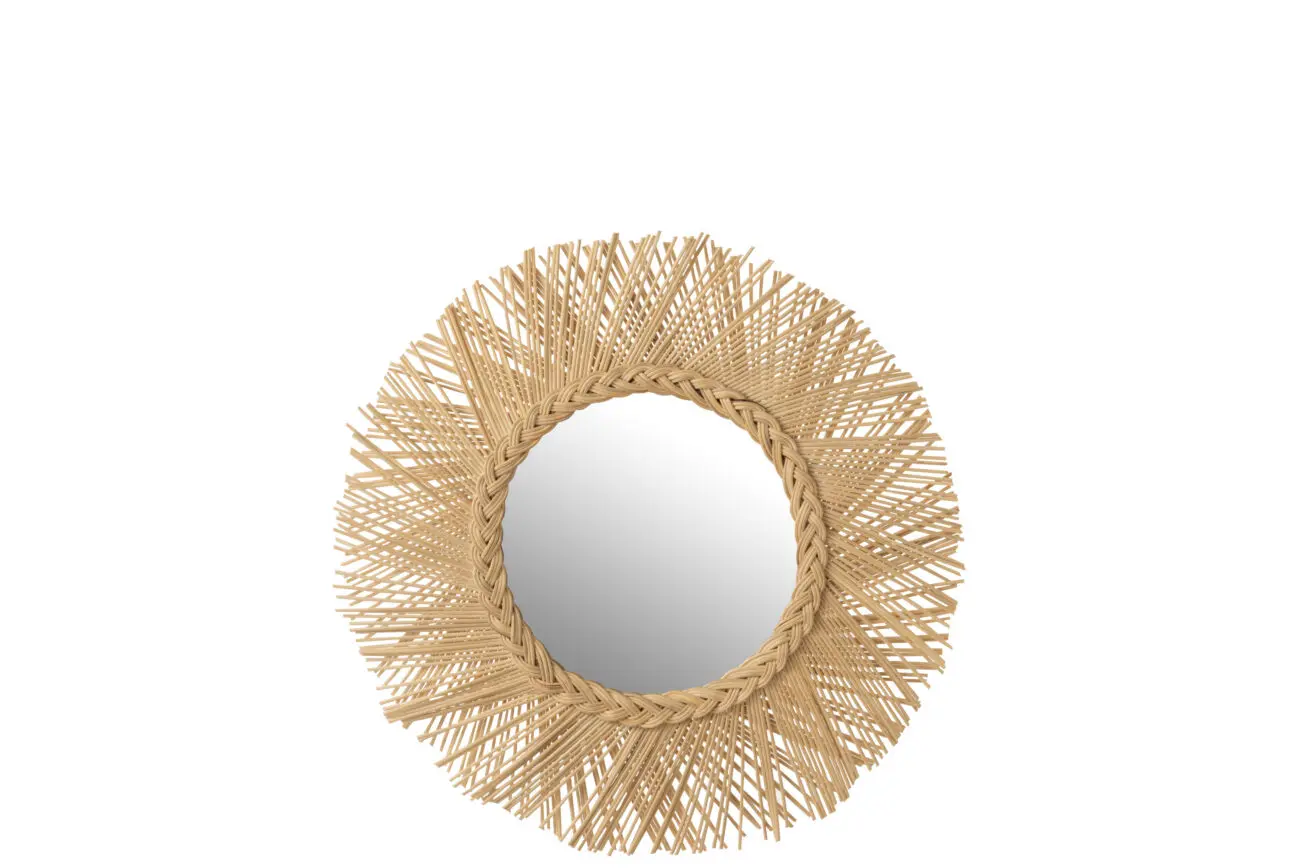 MIROIR TRESSE ROTIN NATUREL D90