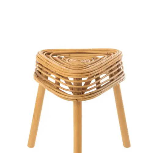 TABOURET TRIANGLE ROTIN NATUREL