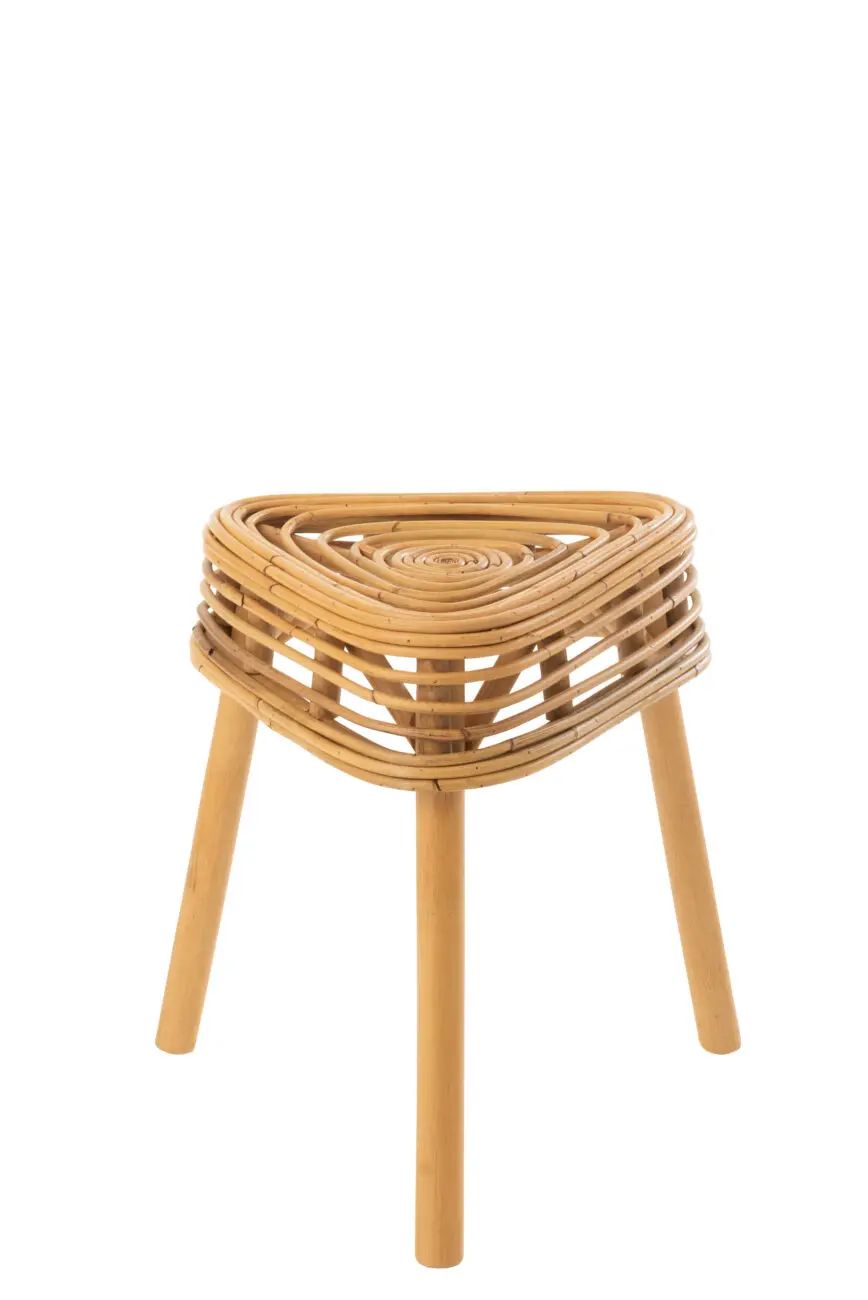 TABOURET TRIANGLE ROTIN NATUREL