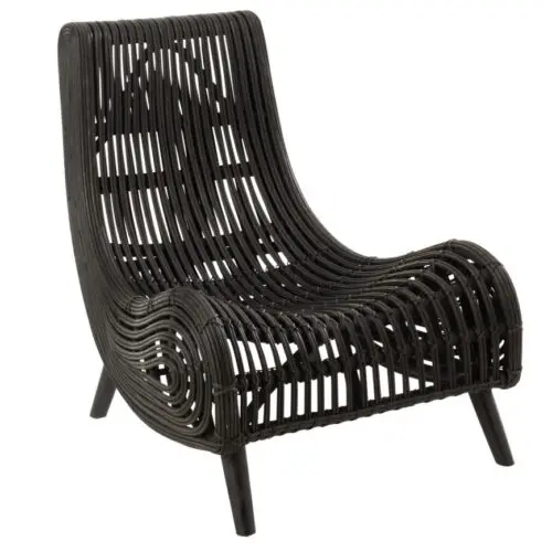 Fauteuil en rotin noir Célia J-line by Jolipa