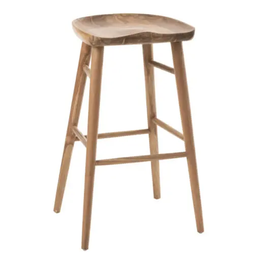 TABOURET BAR ANA BOIS TECK BRUN