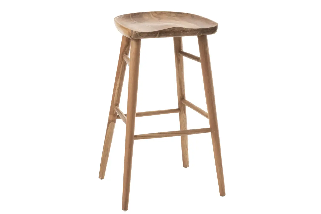 TABOURET BAR ANA BOIS TECK BRUN