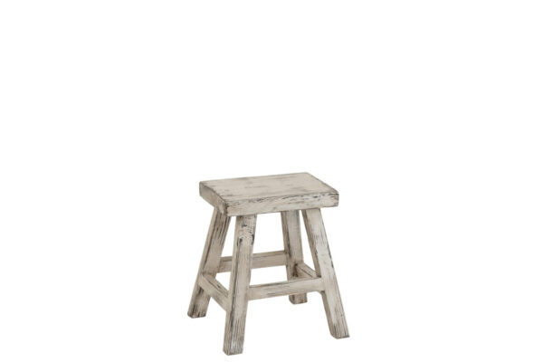 TABOURET IBIZA RECTANGLE BOIS BLANC DELAVE