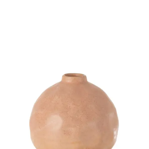 VASE PIED ROND CERAMIQUE ROSE/ORANGE