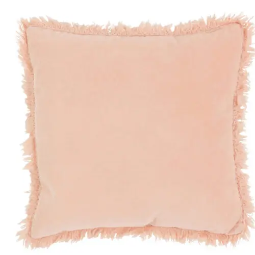 Coussin et plaid COUSSIN BORD LONG COTON/LIN ROSE