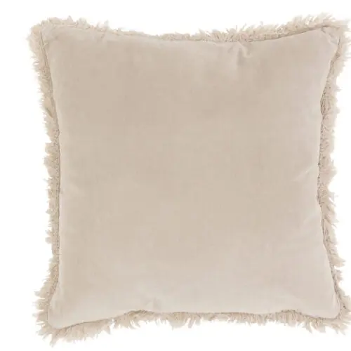COUSSIN BORD LONG COTON/LIN BEIGE/GRIS