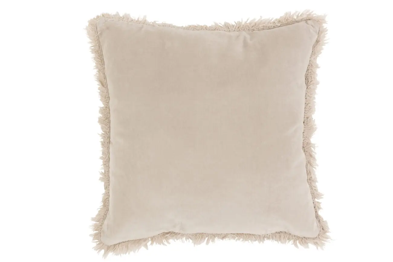 COUSSIN BORD LONG COTON/LIN BEIGE/GRIS COUSSIN BORD LONG COTON/LIN BEIGE/GRIS