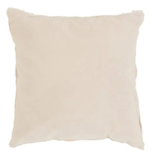 Coussin et plaid COUSSIN BORD COURT COTON/LIN BLANC