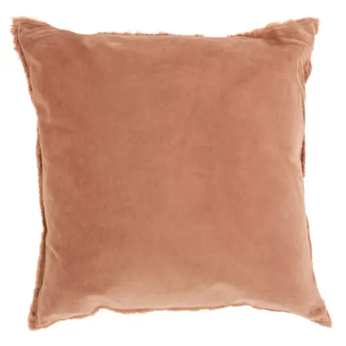 Coussin et plaid COUSSIN BORD COURT COTON/LIN ROUILLE