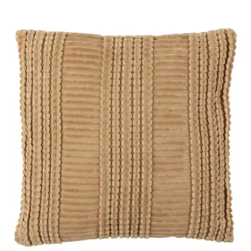 COUSSIN LIGNE COTON CARRE OCRE/MARRON