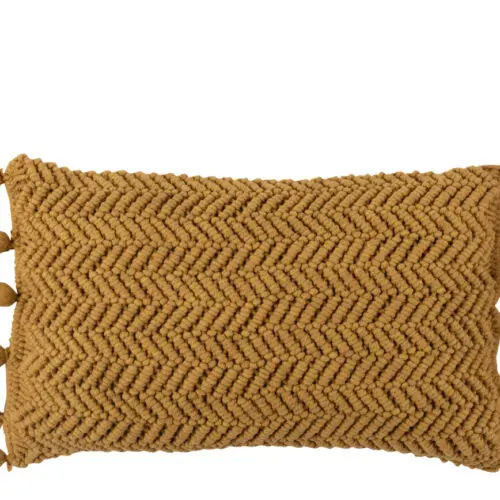 COUSSIN FLOCHES COTON RECTANGULAIRE OCRE