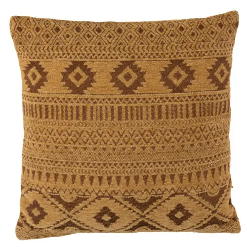 COUSSIN ETHNIQUE COTON CARRE OCRE